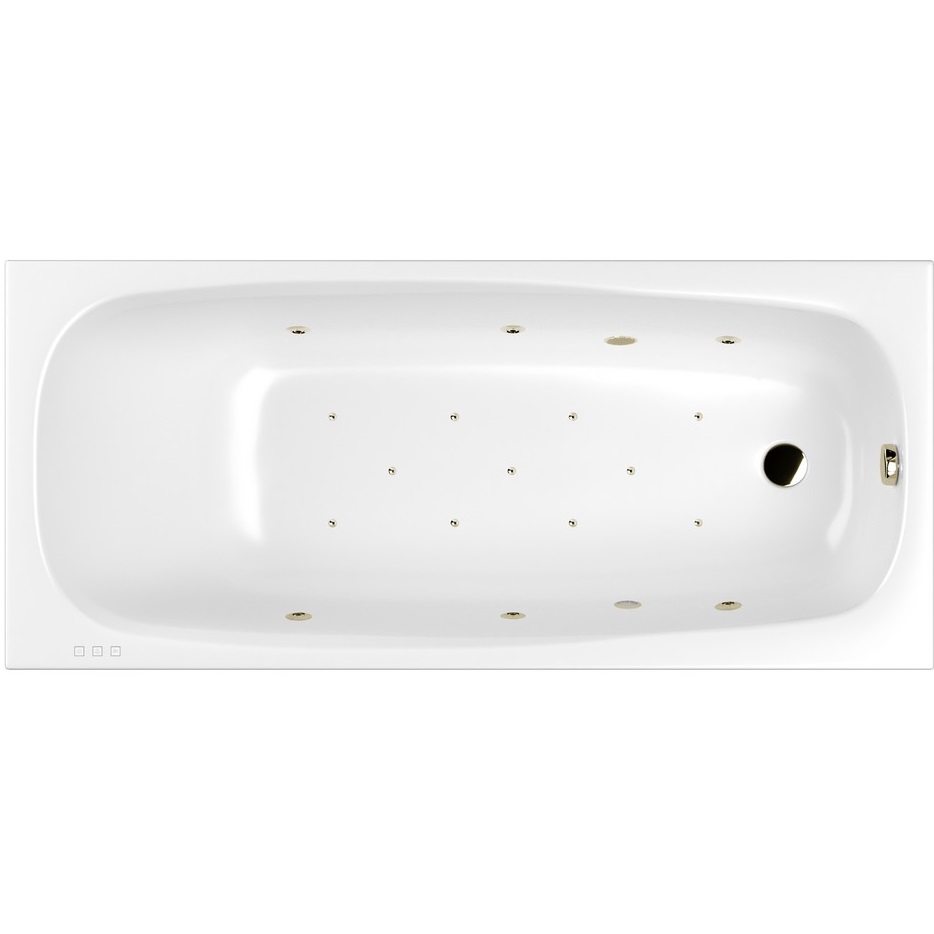 Ванна гидромассажная Whitecross Layla RELAX 0102.180080.100.RELAX.BR 180x80 (белый глянцевый, бронза), каркас, слив-перелив
